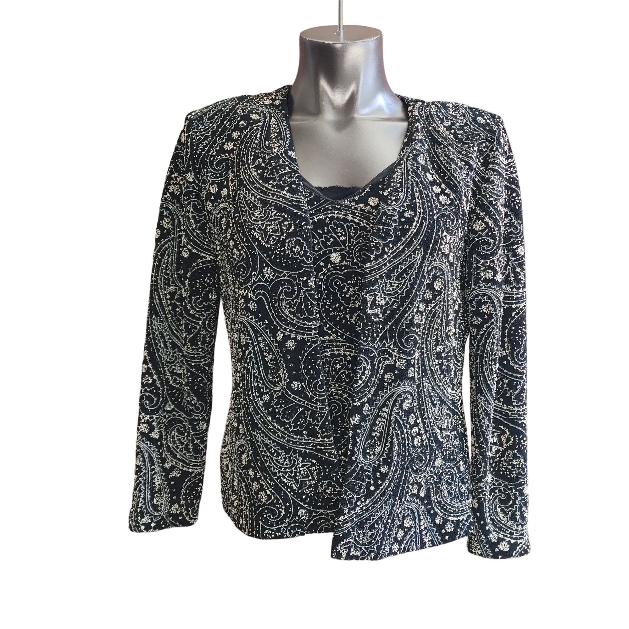 Other Xscape by Lawrence Kurtz Two-Piece Sparkle Sleeveless Top Ja Size L / US 10 / IT 46 - 1 Thumbnail