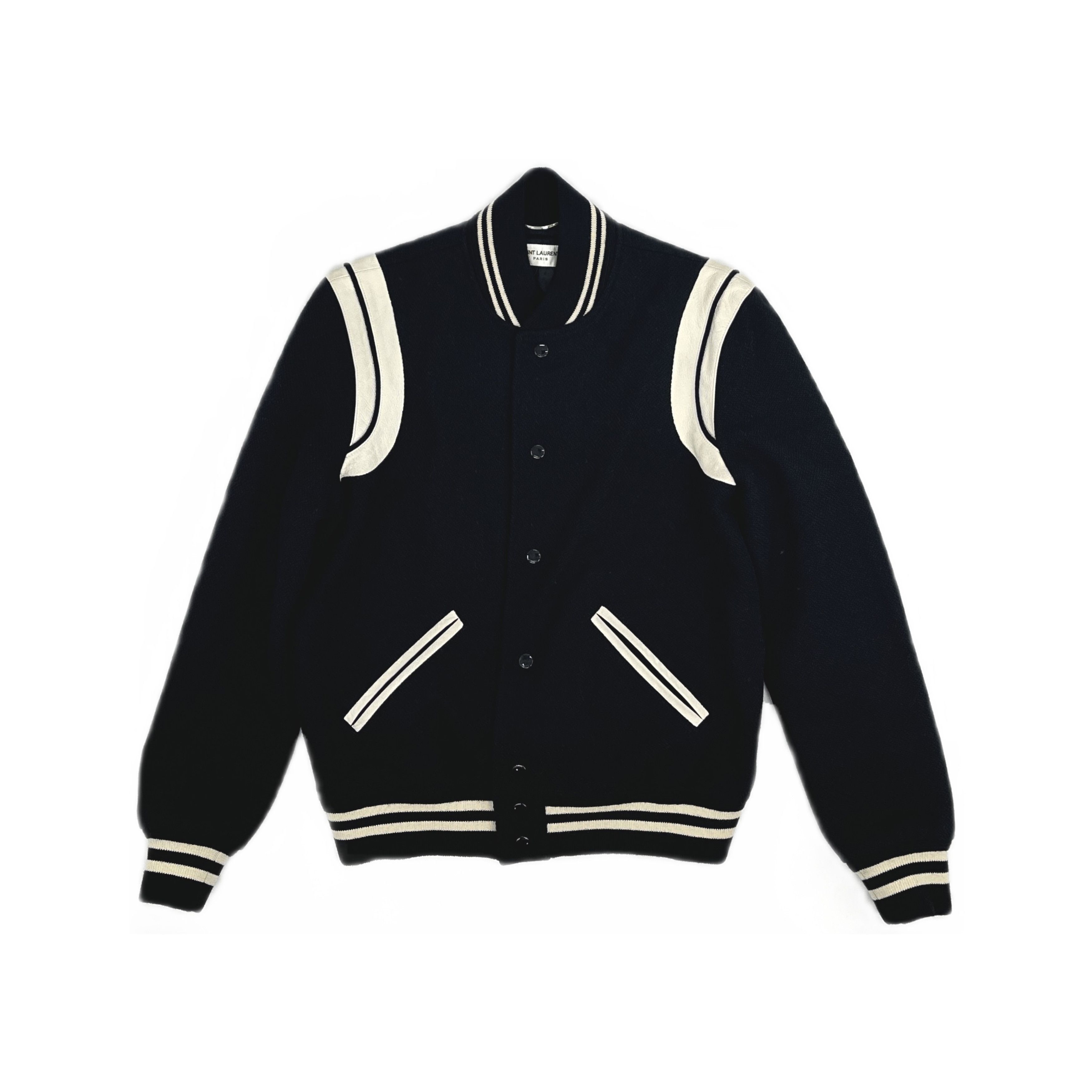 Saint Laurent Paris Saint Laurent Striped Varsity Jacket Size S Size US S / EU 44-46 / 1 - 1 Thumbnail