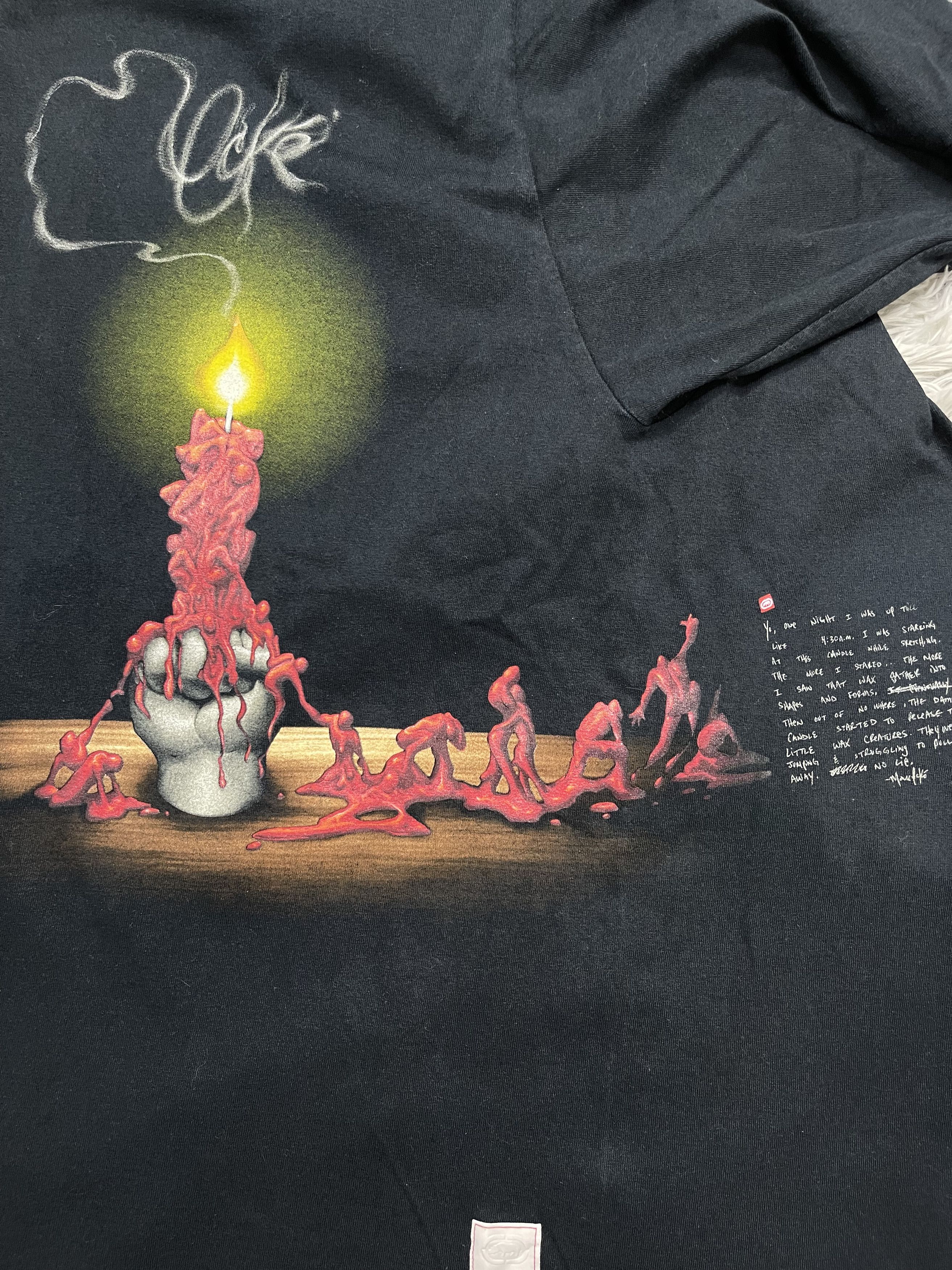 Ecko Unltd. Rare Ecko Art Candle Y2K T Shirt Size US XXL / EU 58 / 5 - 7 Thumbnail
