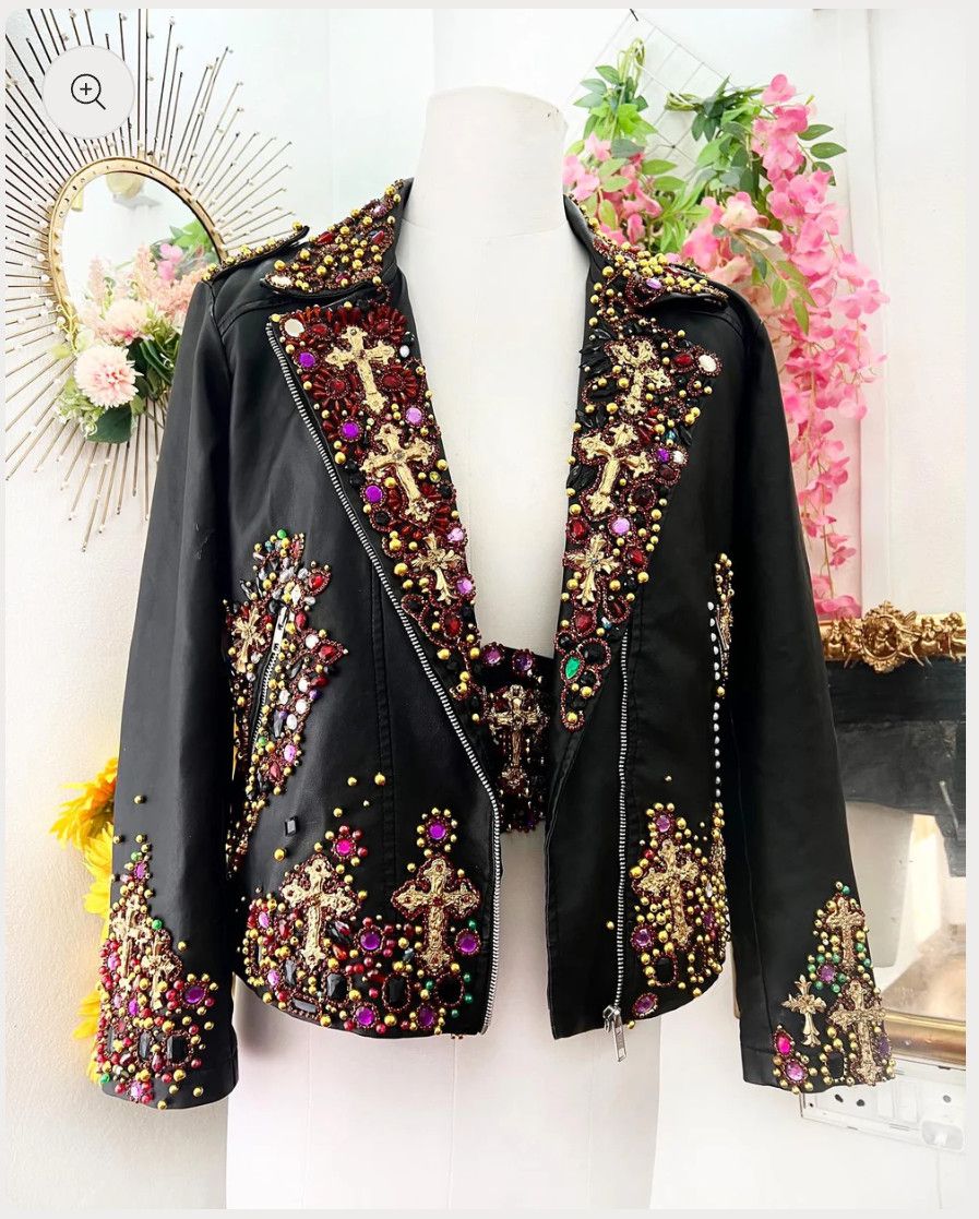 Other Custom made cro studded leather jacket Size XL / US 12-14 / IT 48-50 - 3 Thumbnail