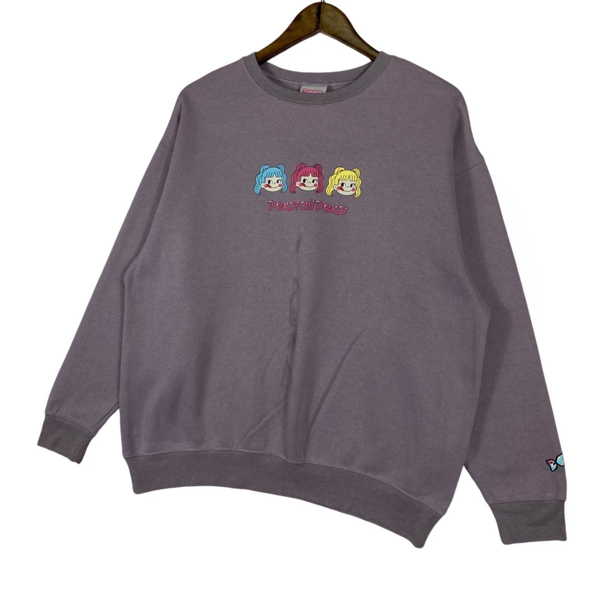 Japanese Brand × Vintage Vintage Pekotail Peko Crewneck Sweatshirt Purple Pullover Size ONE SIZE - 2 Thumbnail