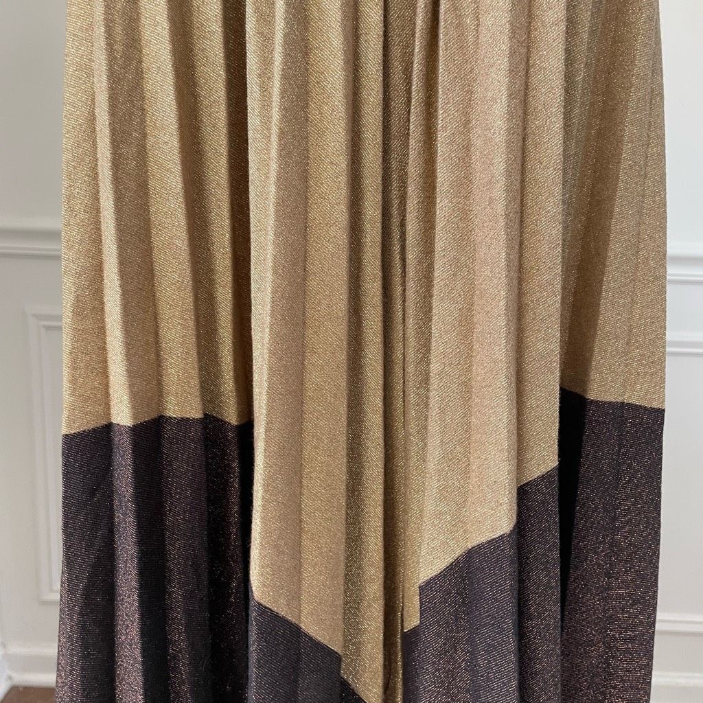 Free People Free People Pleated Love Trapeze Mini Dress Metallic Gold Br Size XS / US 0-2 / IT 36-38 - 4 Thumbnail