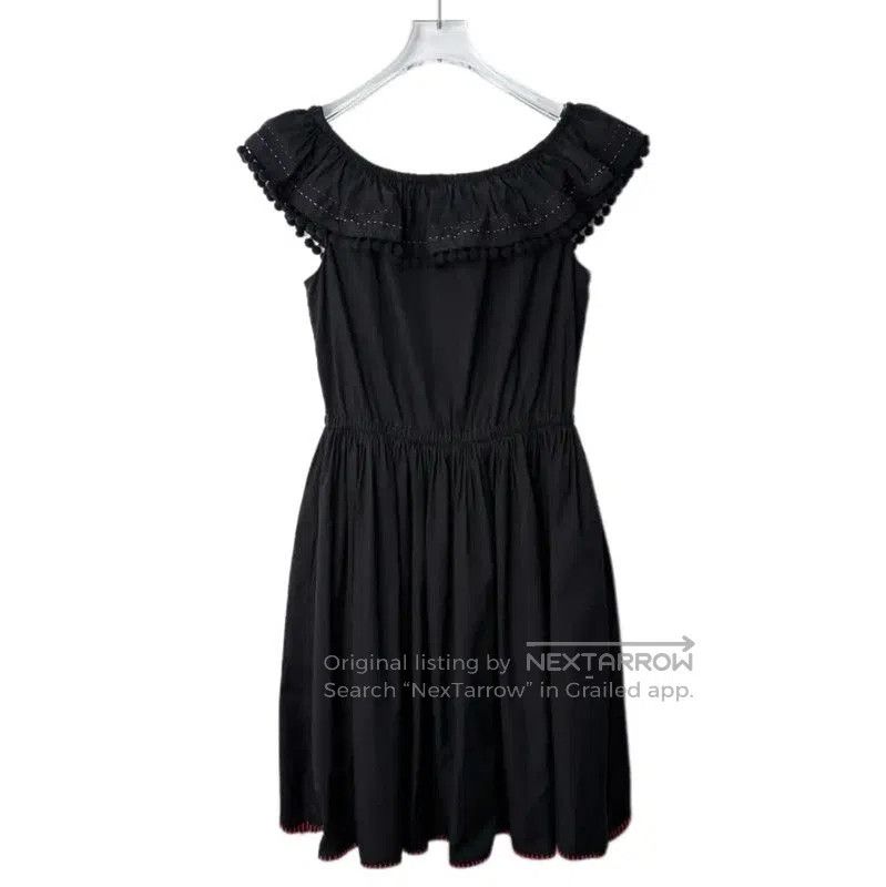Miu Miu Black Cotton Blend Dress Size L .