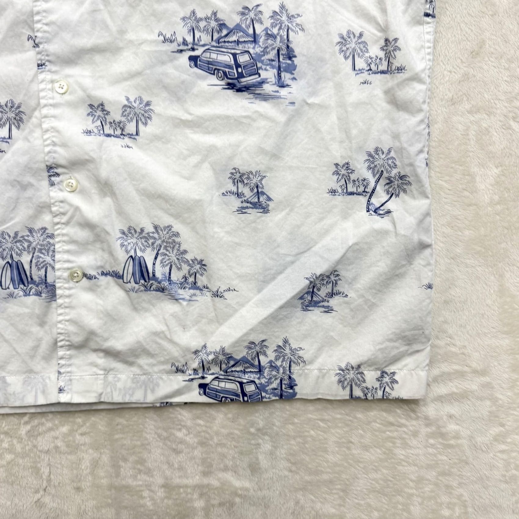 Brooks Brothers Brooks Brothers Shirt Mens XL White Blue Hawaiian Beach Print Button Front Shirt Size US XL / EU 56 / 4 - 4 Thumbnail
