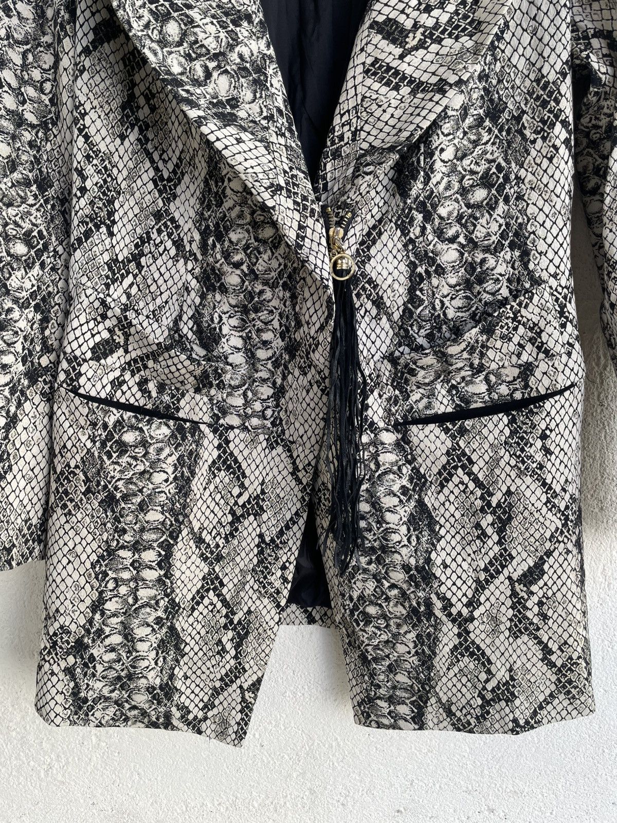 Tornado Mart 90s Vintage Snakeskin Print Tailored Blazer Ifsix LGB Y’s Size 42R - 3 Thumbnail