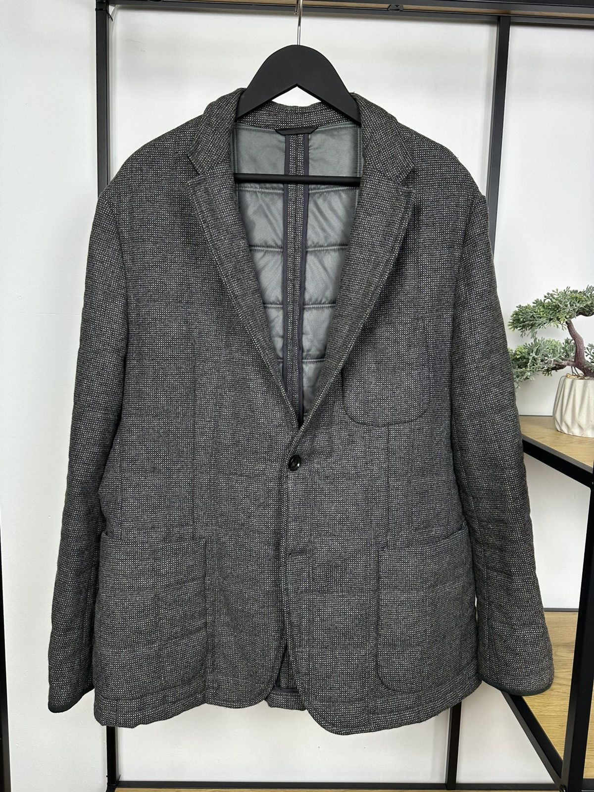 Hugo Boss Hugo Boss Wool Jacket Men’s Blazer Quilted Grey 54 Size Size US L / EU 52-54 / 3 - 1 Thumbnail