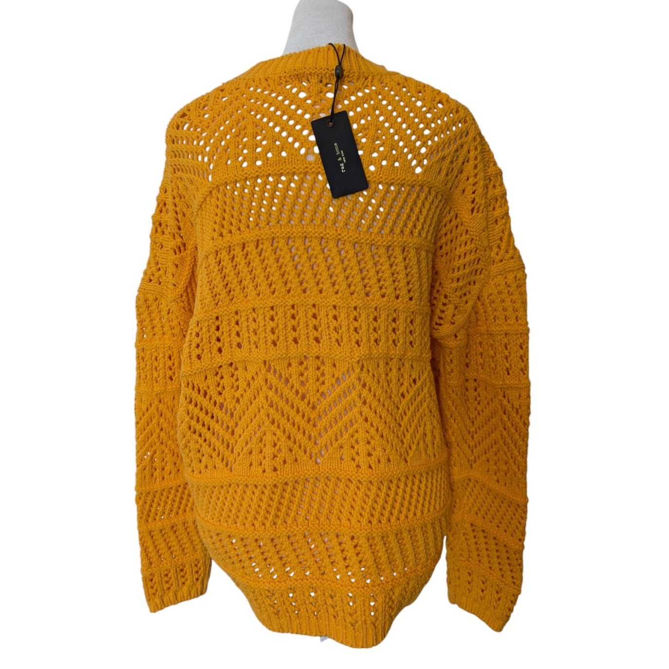 Rag & Bone NWT Rag & Bone Renee Novelty Yellow Knit Oversized Sweater Size S / US 4 / IT 40 - 5 Thumbnail