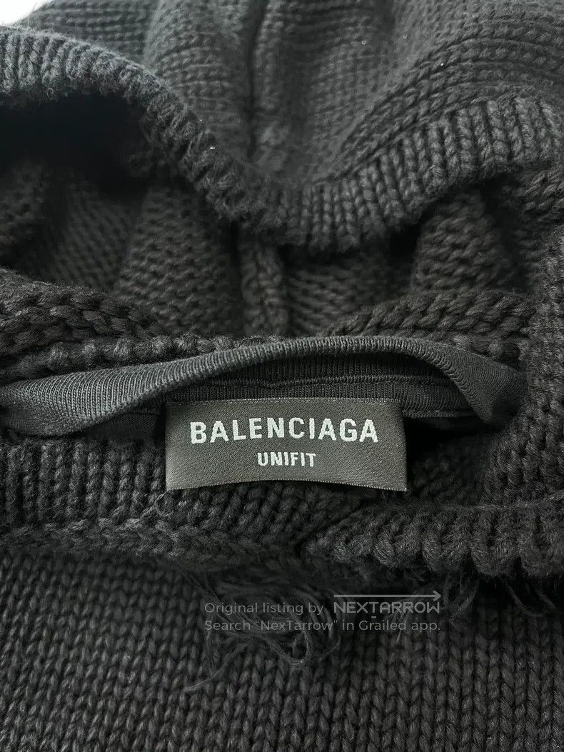 Balenciaga Balenciaga Black Fake Two Pieces Destroy Cola Knitwear Hoo Size US XS / EU 42 / 0 - 6 Thumbnail
