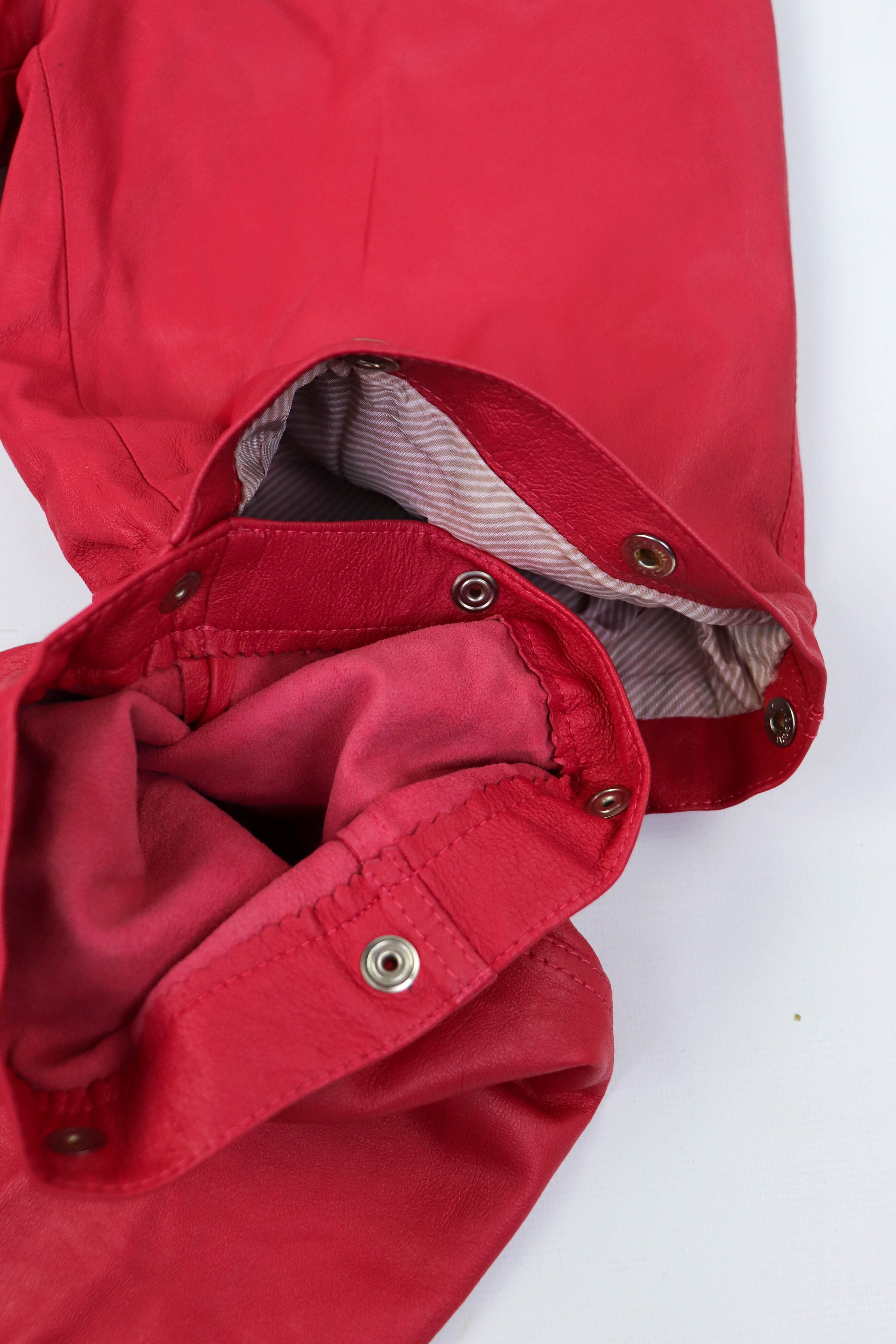 Vintage 80-90s Vintage Pink Soft Leather 2in1 Transform Pants Size 28" / US 6 / IT 42 - 13 Thumbnail