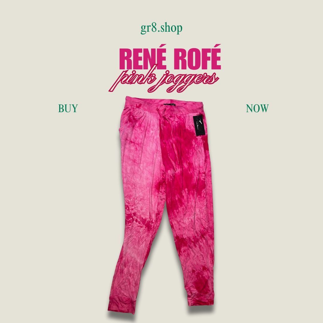Other René Rofé Womens Tie-Dye Pink Joggers Sleepwear Medium 95% R Size 30" / US 8 / IT 44 - 1 Thumbnail