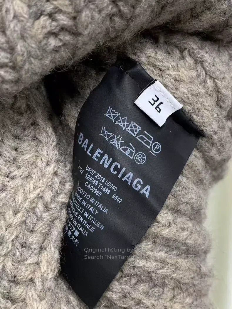 Balenciaga Balenciaga Scarf Logo Collar Knit Sweater, Size 36 Size XS / US 0-2 / IT 36-38 - 9 Thumbnail