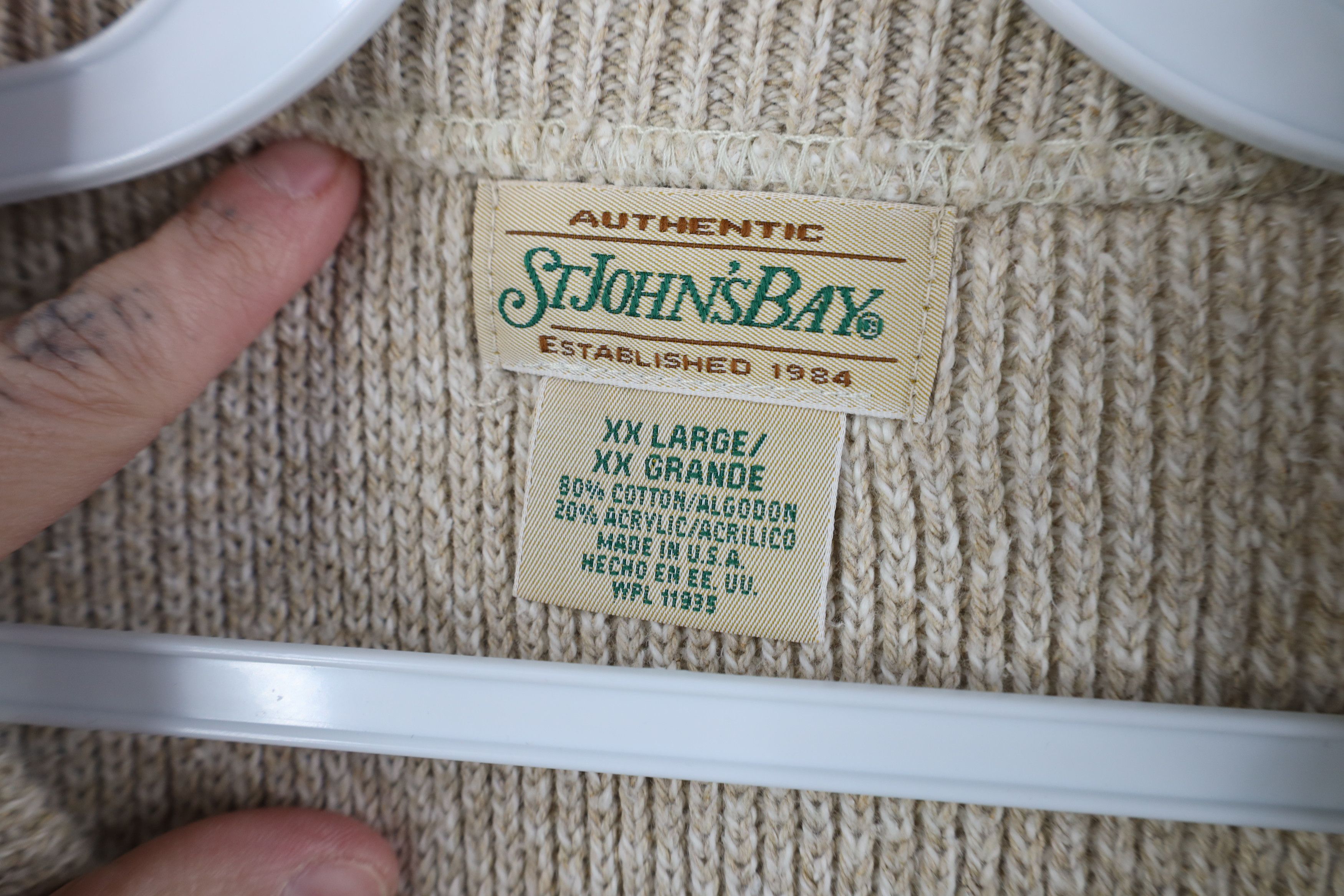 Vintage Vintage 90s Streetwear Heavyweight Thermal Sweater Beige USA Size US XXL / EU 58 / 5 - 7 Thumbnail