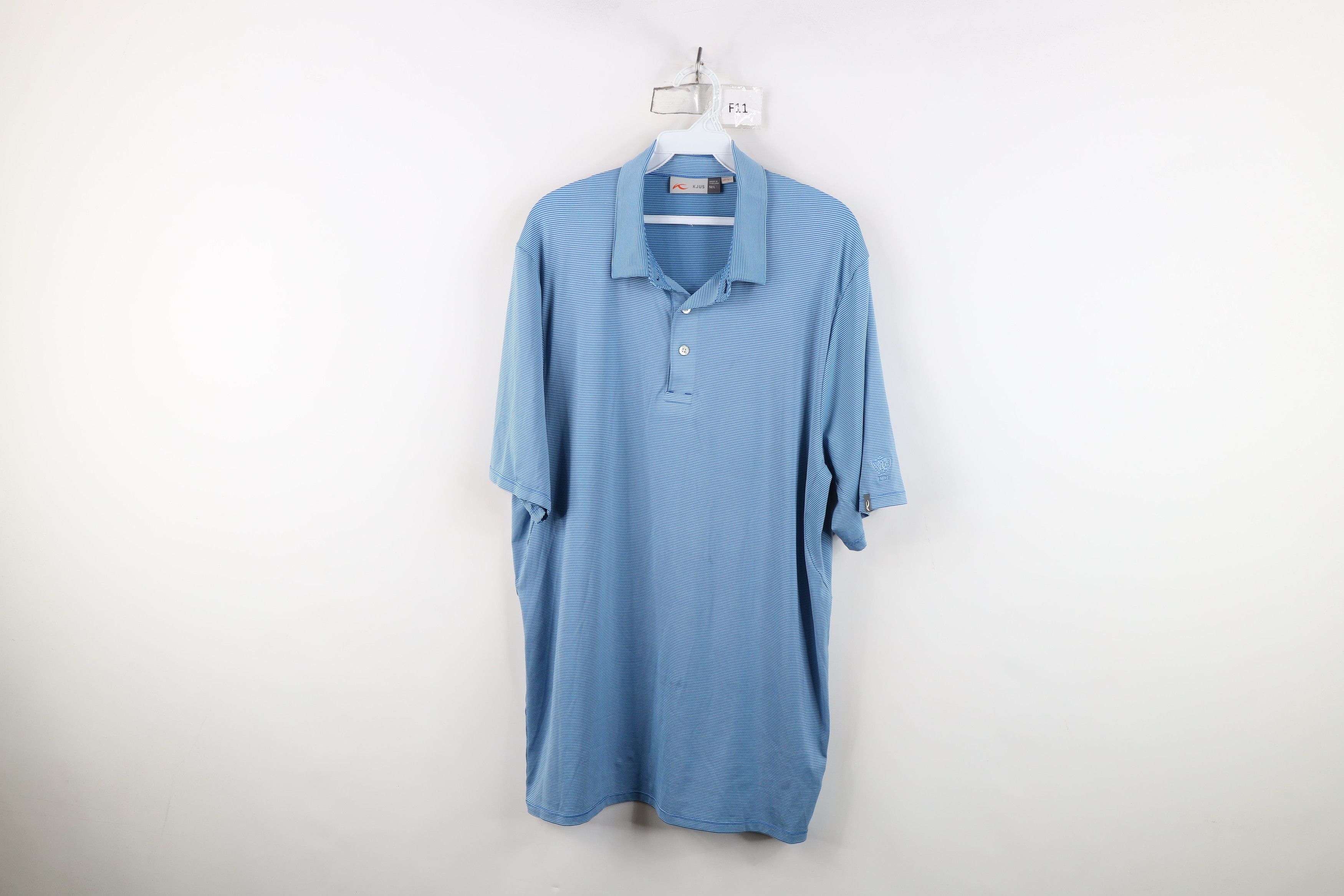 KJUS Kjus Striped Stretch Short Sleeve Golf Polo Shirt Blue Size US L / EU 52-54 / 3 - 1 Thumbnail