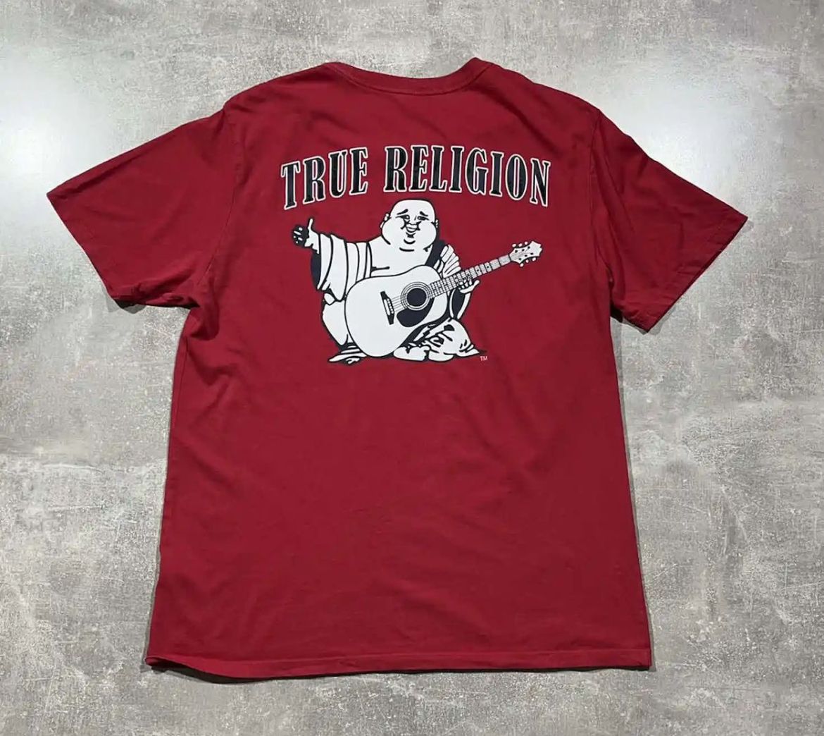 Pre-owned Vintage True Religion World Tour Bog Logo T-shirt Y2k In Red