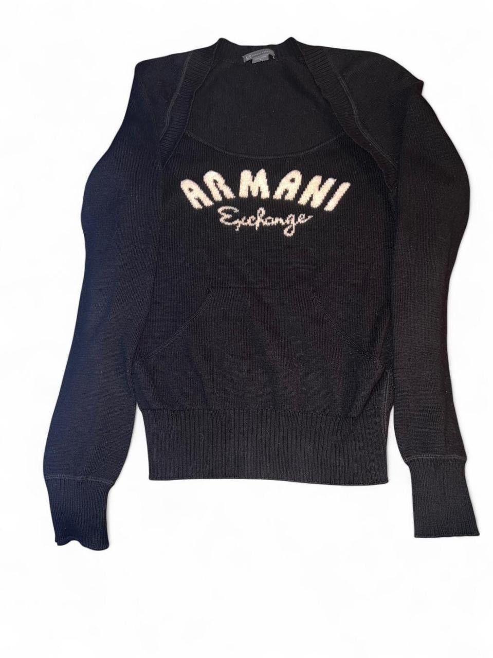 Armani Exchange Armani Exchange knit black nude sweater with bolero details Size XS / US 0-2 / IT 36-38 - 3 Thumbnail