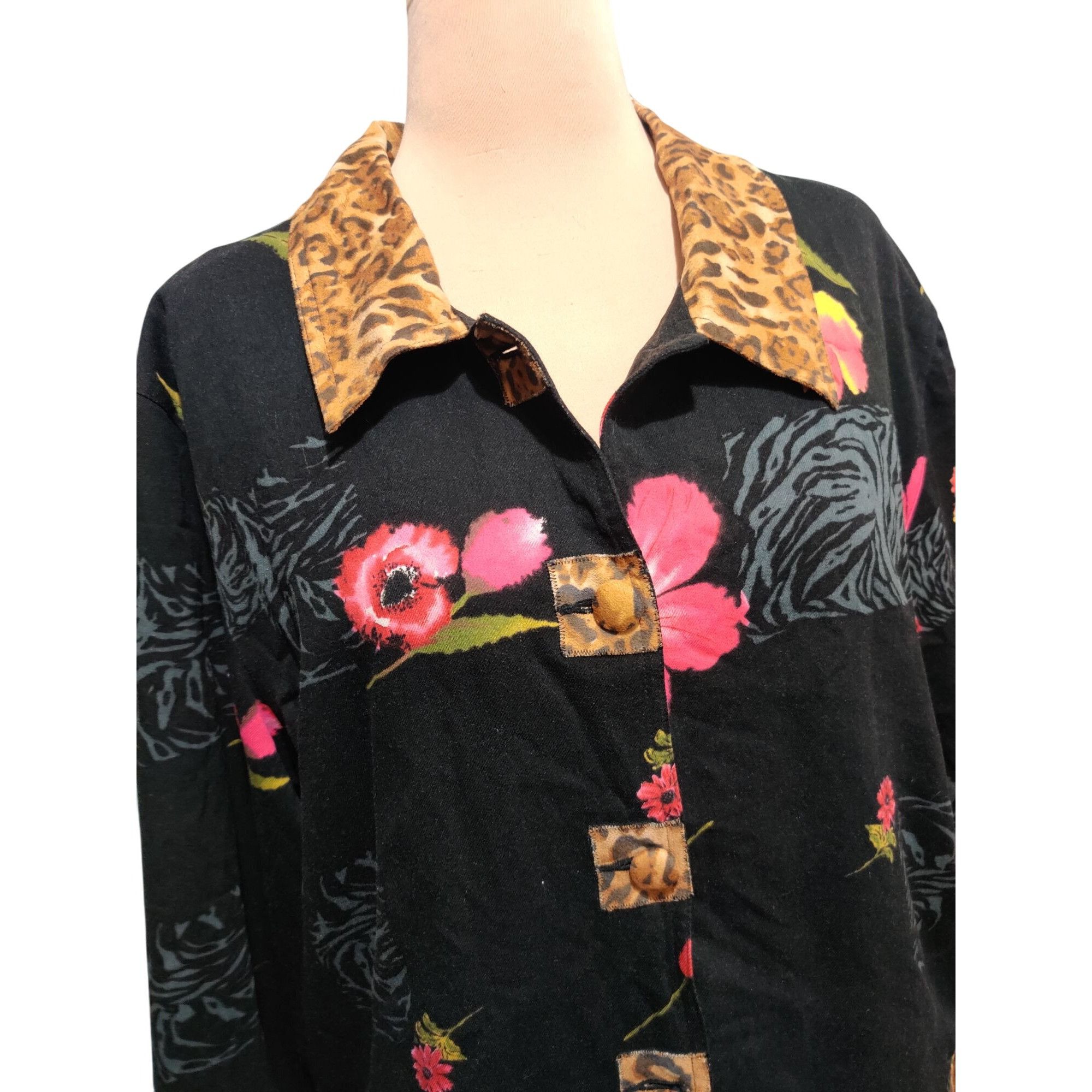 Vintage Great Cavalier XL Womens Blazer Vintage Floral Leopard Print Size XL / US 12-14 / IT 48-50 - 2 Thumbnail