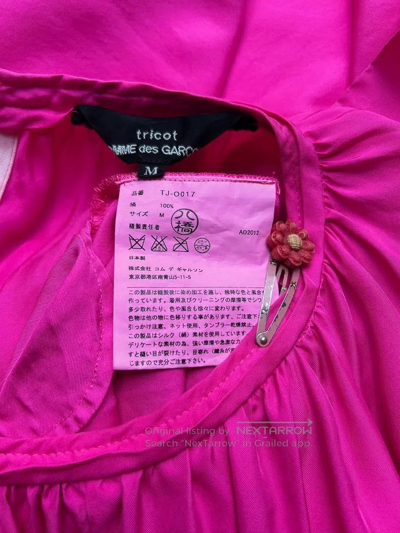 Comme des Garcons Comme Des Garcons Silk Cut-Out Dress, High Saturation Pink Size M / US 6-8 / IT 42-44 - 6 Thumbnail