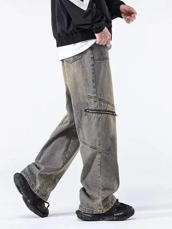 Japanese Brand Retro loose straight leg wide leg jeans Size US 30 / EU 46 - 2 Thumbnail