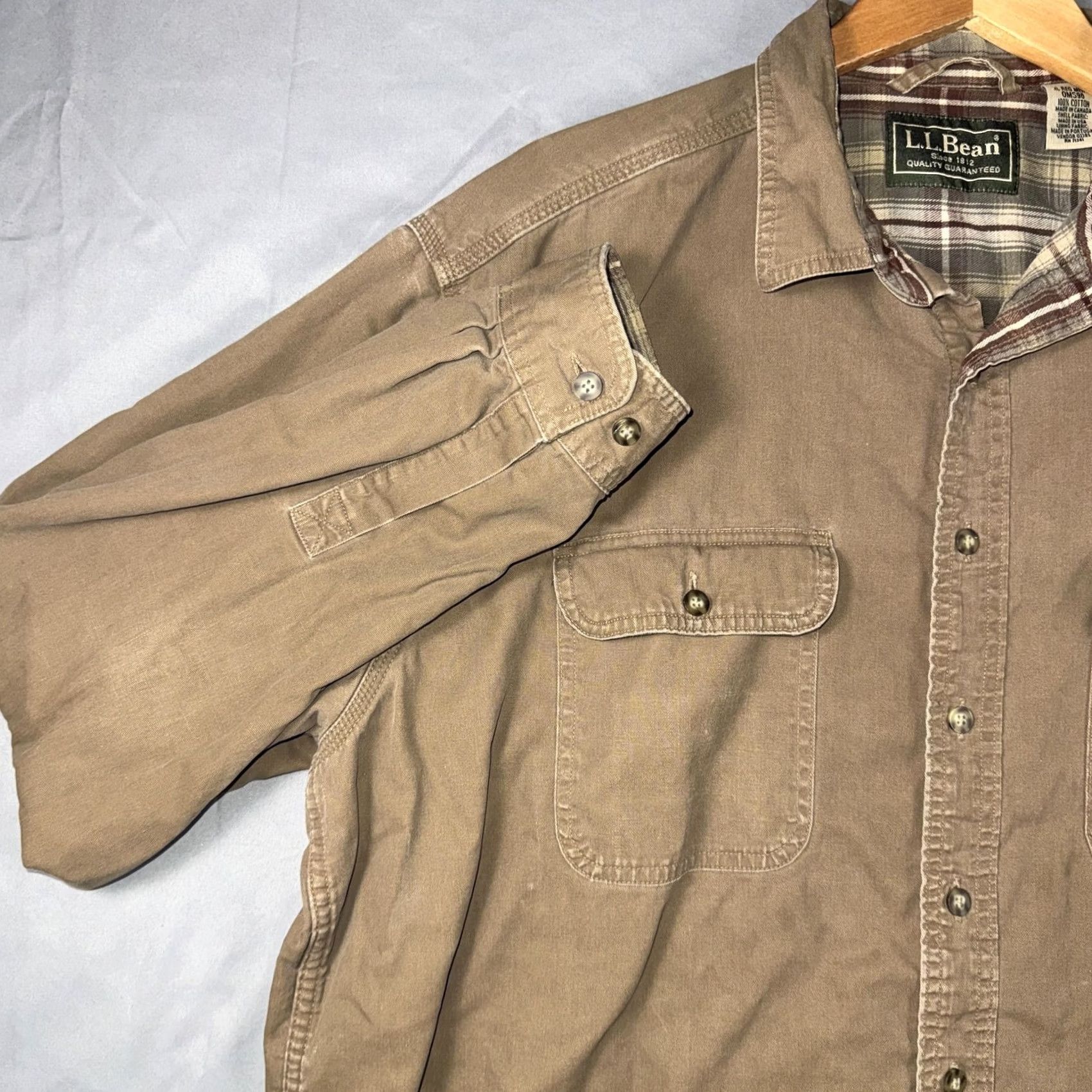 Vintage L.L. Bean Shirt Jacket Brown XL Regular Fit Button-Up Twill Lined Pockets Men’s Casual Fall Vintage: No Size US XL / EU 56 / 4 - 5 Thumbnail