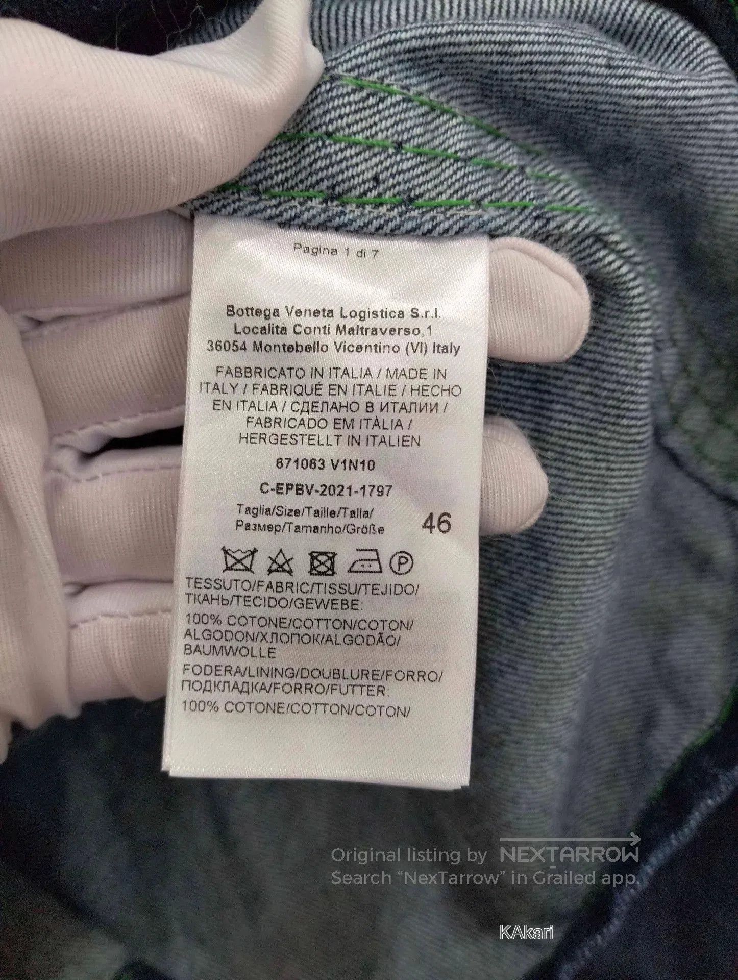 Bottega Veneta Blue Denim Jacket with Green Stitching Size S. Size US S / EU 44-46 / 1 - 5 Thumbnail