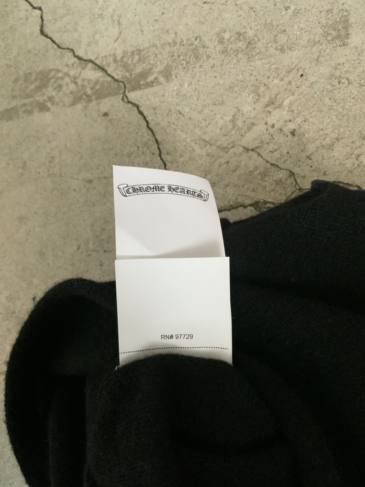 Chrome Hearts CHROME HEARTS TRIPLE BLUE LEATHER CROSS CASHMERE BEANIE MASK Size ONE SIZE - 5 Thumbnail