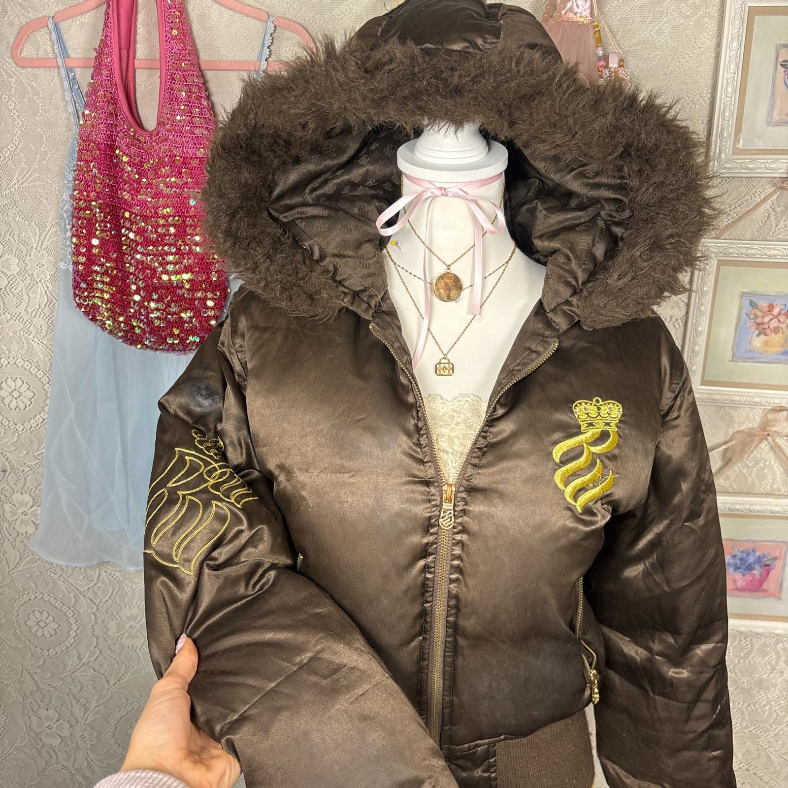 Rocawear y2k roca wear fur puffer jacket Size L / US 10 / IT 46 - 4 Thumbnail