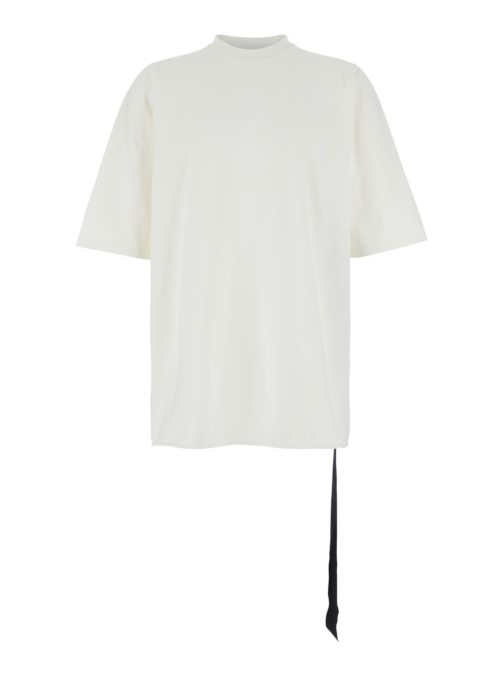 ´Jumbo´ White Crewneck T-Shirt with Oversized Band in Cotton Man Menswear