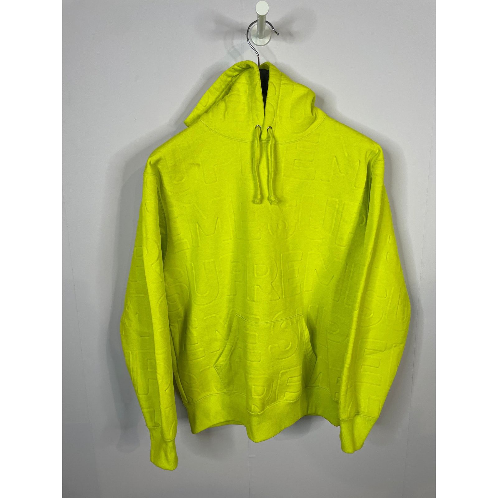 Supreme Supreme All Over Embossed Hoodie Lime Used Small Size US S / EU 44-46 / 1 - 1 Thumbnail