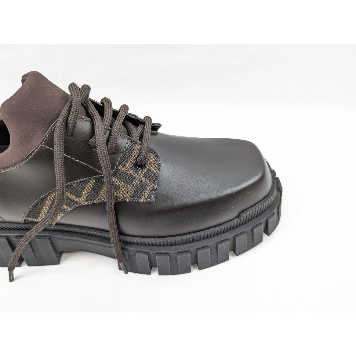 Fendi o1rshd1 Lace Up Fabric Calf Leather Boots Shoe in Multicolor Size US 10 / EU 43 - 5 Thumbnail