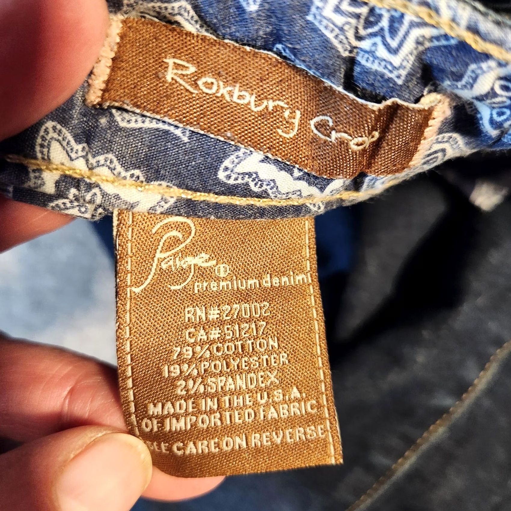 Paige VINTAGE? No. Paige Roxbury Crop Jeans Women 27 Blue Premium Denim Stretch Mid Rise W1140 Size 29" - 3 Thumbnail