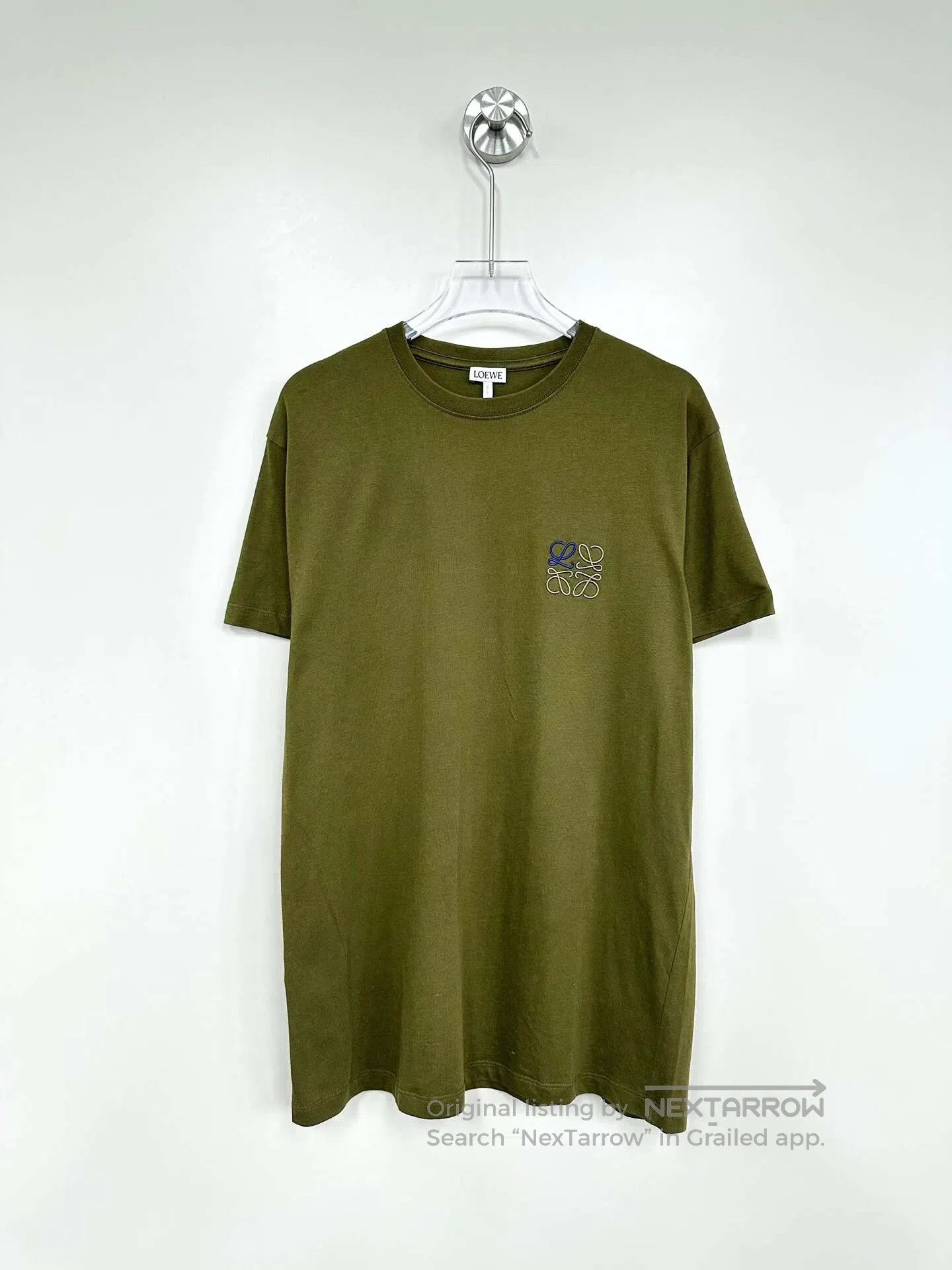 Loewe Loewe Olive Green Embroidered Letter Logo Short Sleeve| Size US XS / EU 42 / 0 - 1 Thumbnail