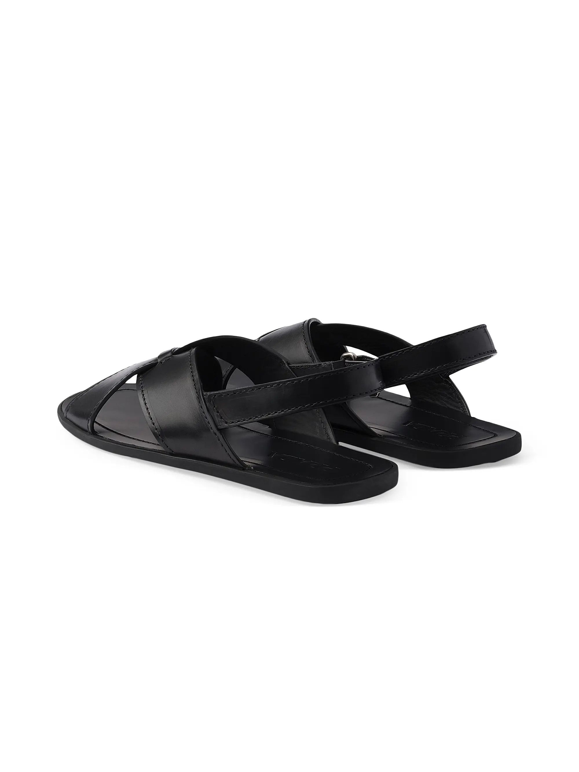Prada o1mt1gz0526 Decò Leather Crisscross Sandals in Black Size US 9 / EU 42 - 4 Thumbnail