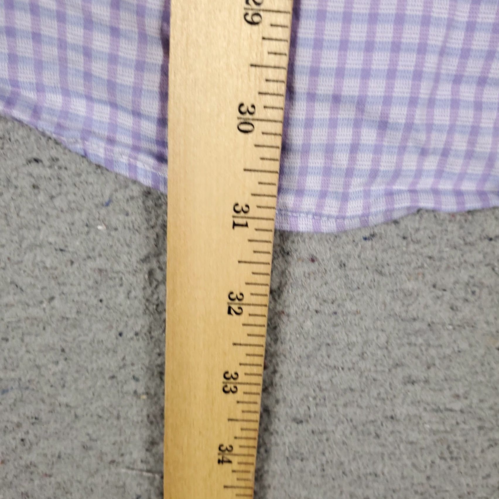 Vintage DUCHAMP Tailored Fit Dress Shirt Mens XL Long Sleeve Purple Check Classic Modern Size 46R - 4 Thumbnail