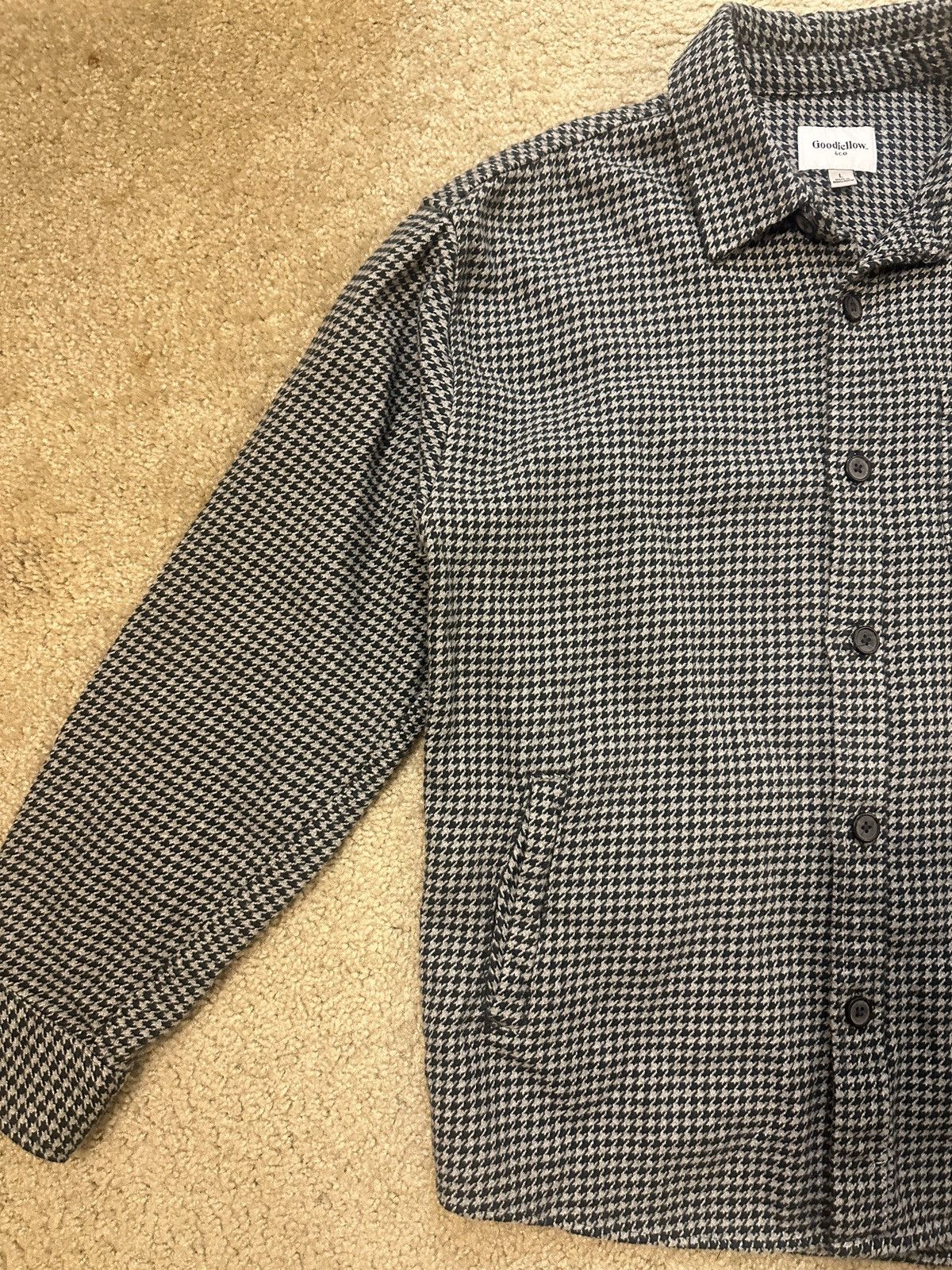 Other Goodfellow & Co Houndstooth heavyweight flannel gray black Size US L / EU 52-54 / 3 - 4 Thumbnail