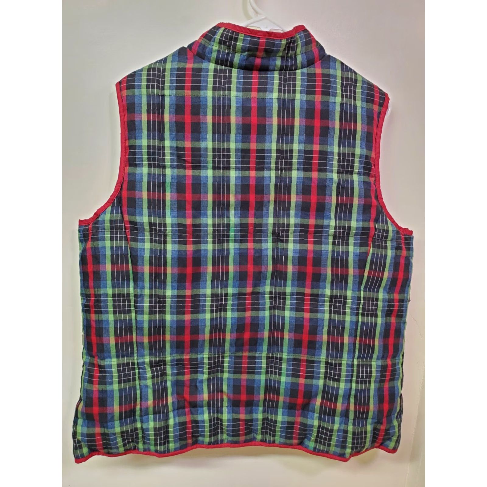 Pendleton VINTAGE Pendleton Quilted Vest Full Zip Down Insulated Lined Women Large Red Green Plaid Vest Size L / US 10 / IT 46 - 4 Thumbnail