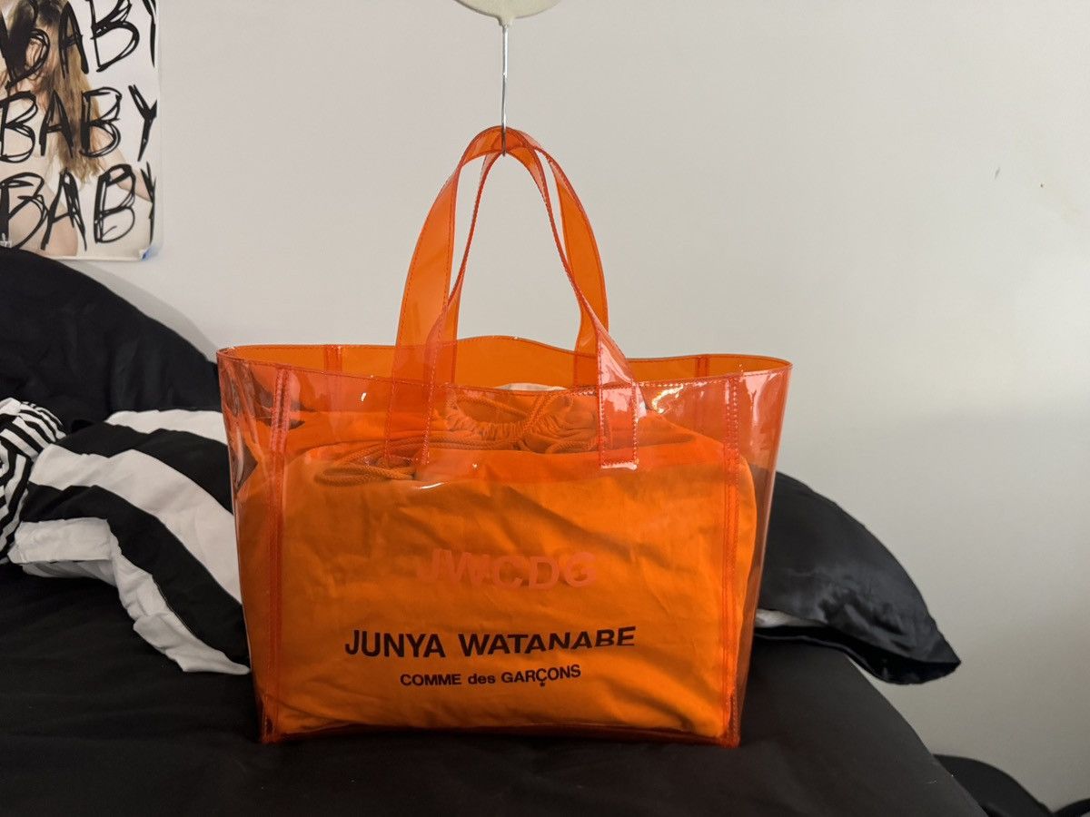 Comme des Garcons Neon Orange Comme des Garçons x Junya Watanabe pvc tote bag. Size ONE SIZE - 2 Thumbnail