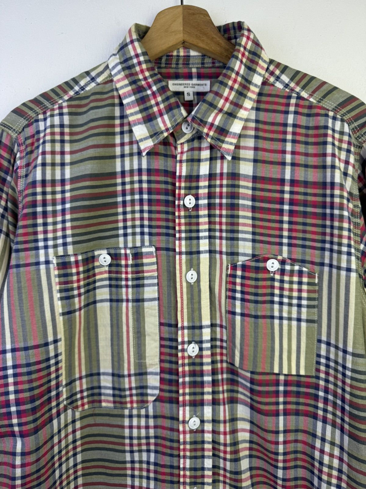 Engineered Garments Engineered Garments Madras Cotton patchwork work shirt Size US S / EU 44-46 / 1 - 4 Thumbnail