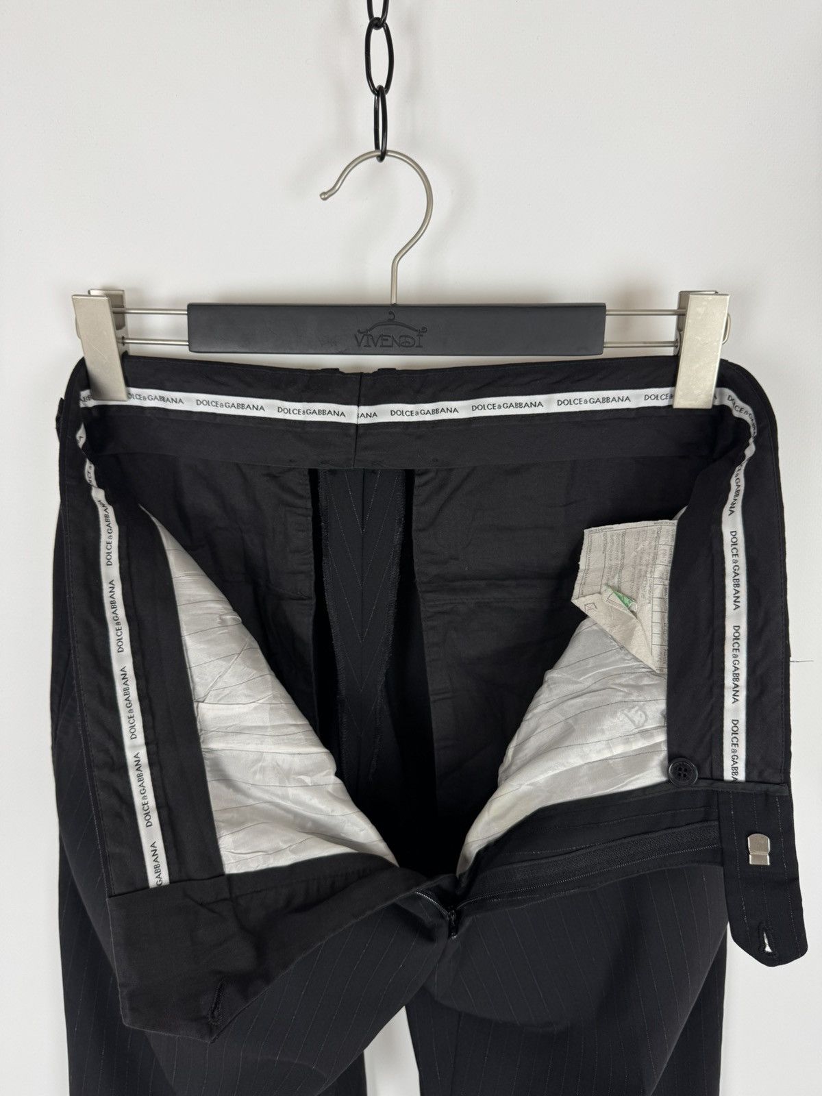 Dolce & Gabbana Dolce&Gabbana Striped Viscose Blend Classic Black Suit Size 54R - 20 Thumbnail