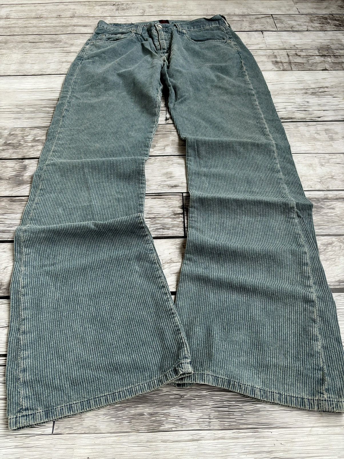 Designer × Hysteric Glamour × Japanese Brand VTG FLARED RICK OWENS EVISU STYLE JAPANESE CORDUROY JEANS Size US 32 / EU 48 - 6 Thumbnail