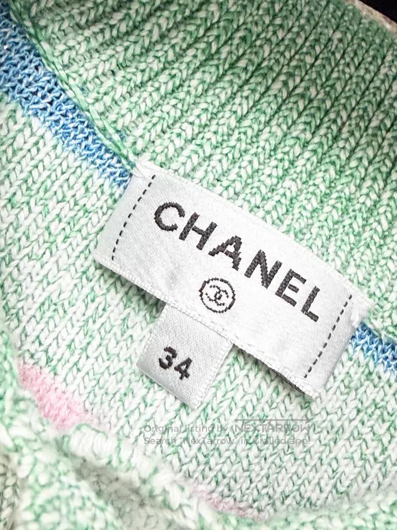 Chanel Chanel Blue and green color-blocking gradient stripe fine Size XXS / US 00 / IT 34 - 6 Thumbnail