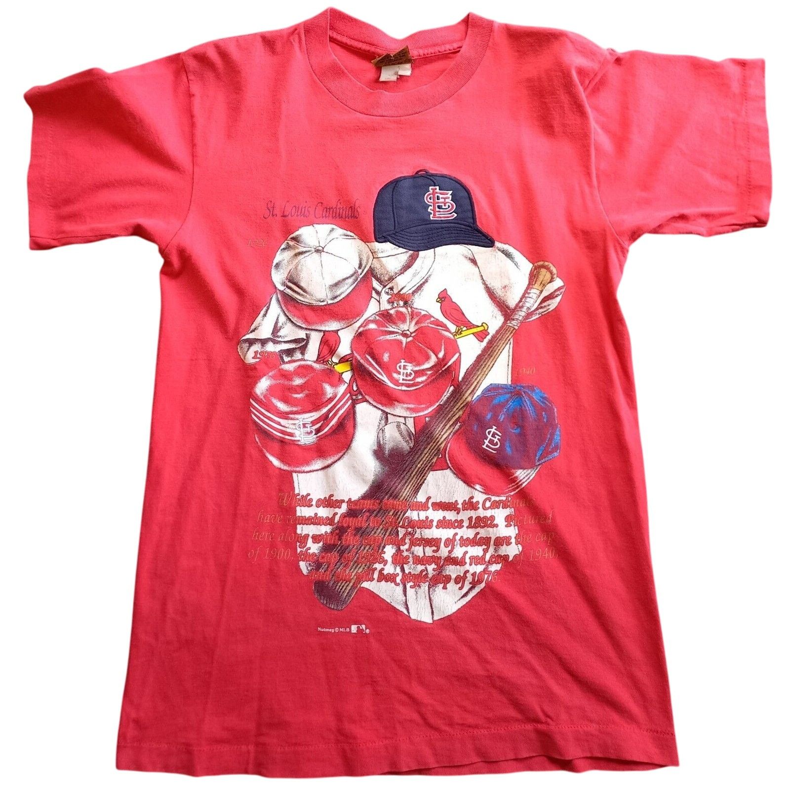 MLB × Nutmeg St Louis Cardinals Nutmeg vtg 90s graphic CAPS tee M red MLB Size US M / EU 48-50 / 2 - 2 Thumbnail