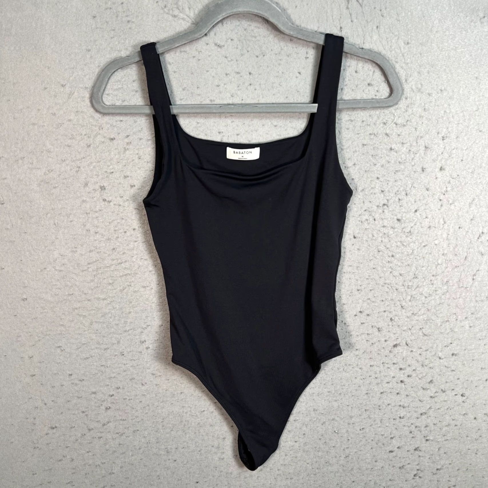 Vintage Babaton Bodysuit Womens Size Medium Black Square Neck Nylon Elastane Blend Shirt? Size M / US 6-8 / IT 42-44 - 2 Thumbnail