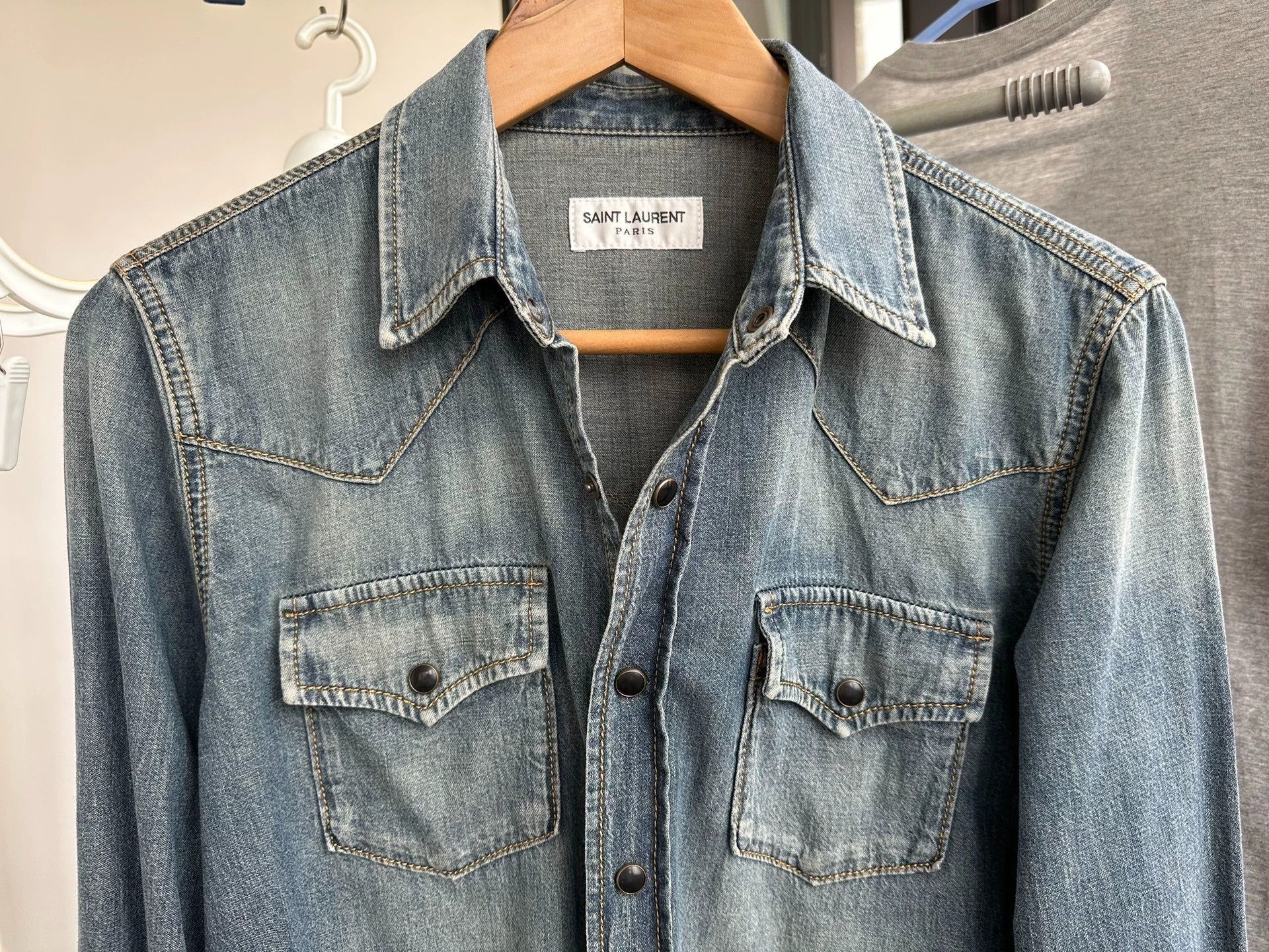 Saint Laurent Paris Saint Laurent Paris Men's denim shirt-2505 Size US M / EU 48-50 / 2 - 3 Thumbnail