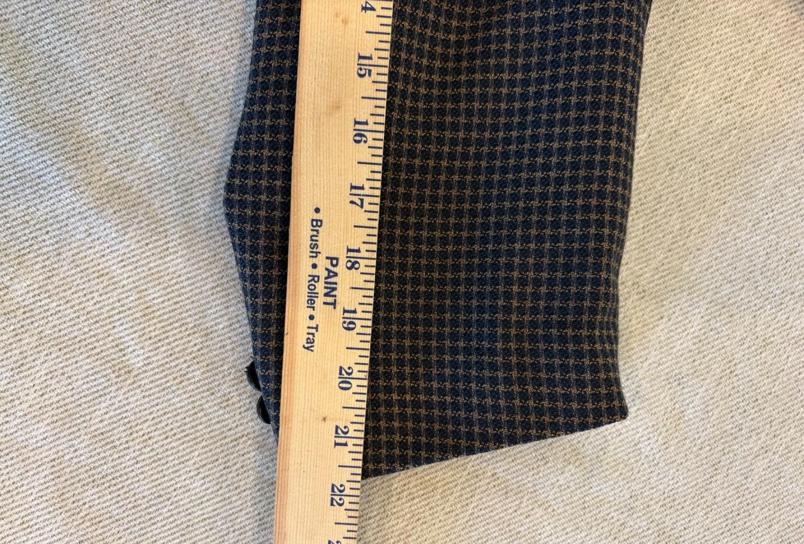 Canali Canali Proposta Sport Coat 48R Blue Tan Micro Check Wool Size 48R - 6 Thumbnail