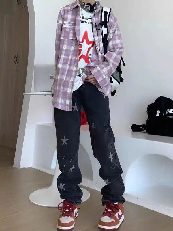 Japanese Brand × Jean Vintage washed star print design rare casual jeans Size US 32 / EU 48 - 3 Thumbnail