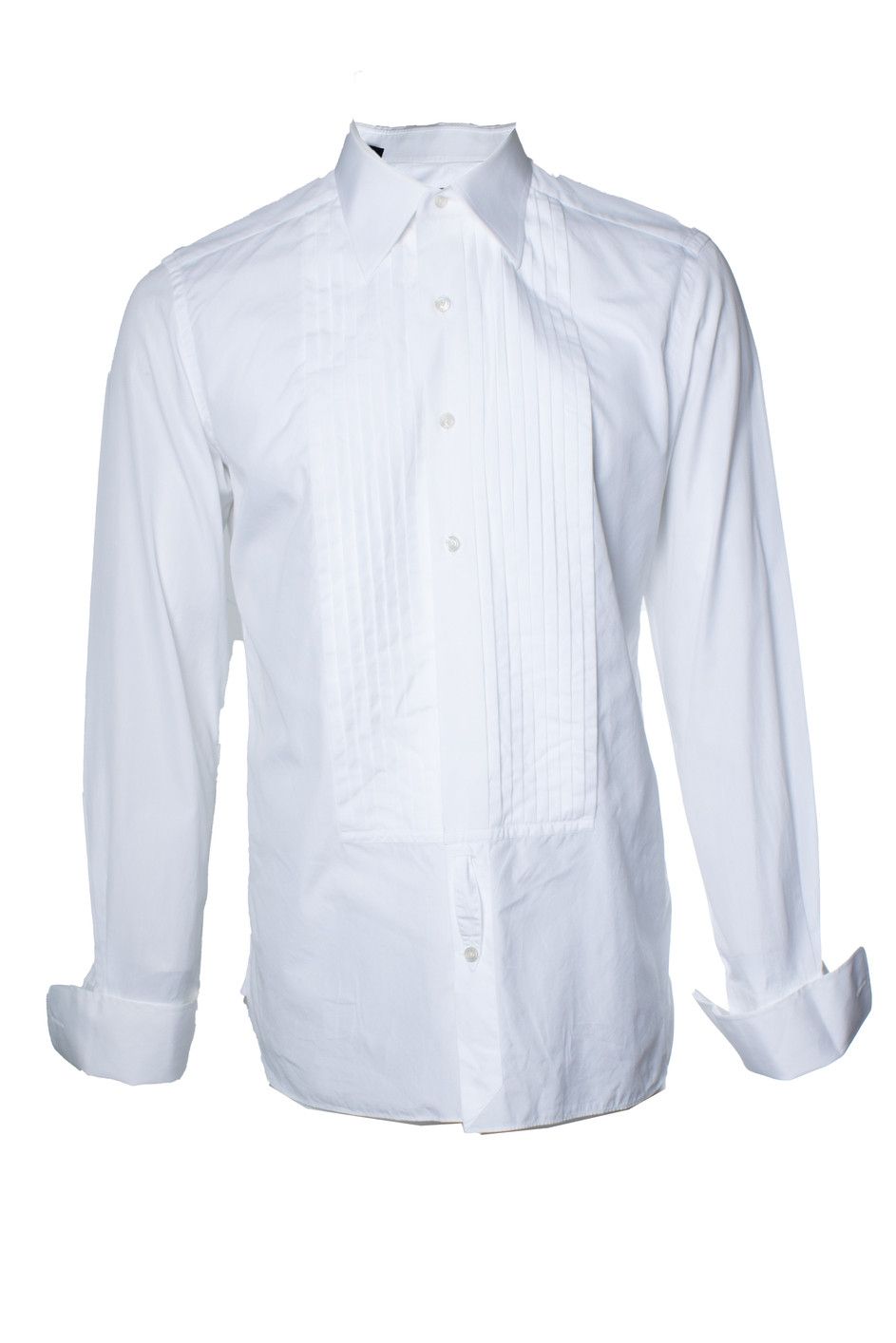 Tom Ford Tom Ford, Tuxedo pleated shirt in white Size US L / EU 52-54 / 3 - 1 Thumbnail
