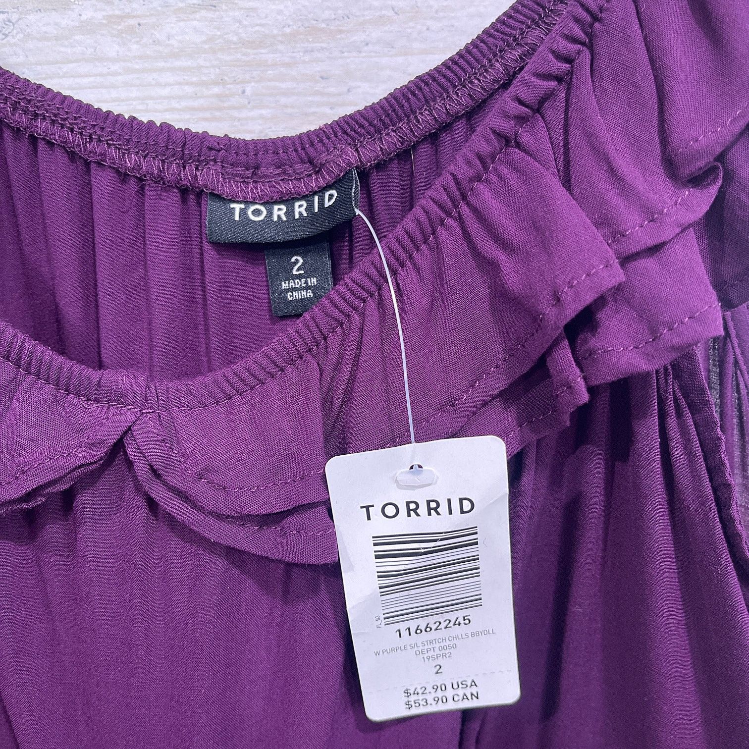 Other TORRID Ruffle Stretch Challis Babydoll Top Womens Plus 2X Size XXL / US 16-18 / IT 52-54 - 5 Thumbnail