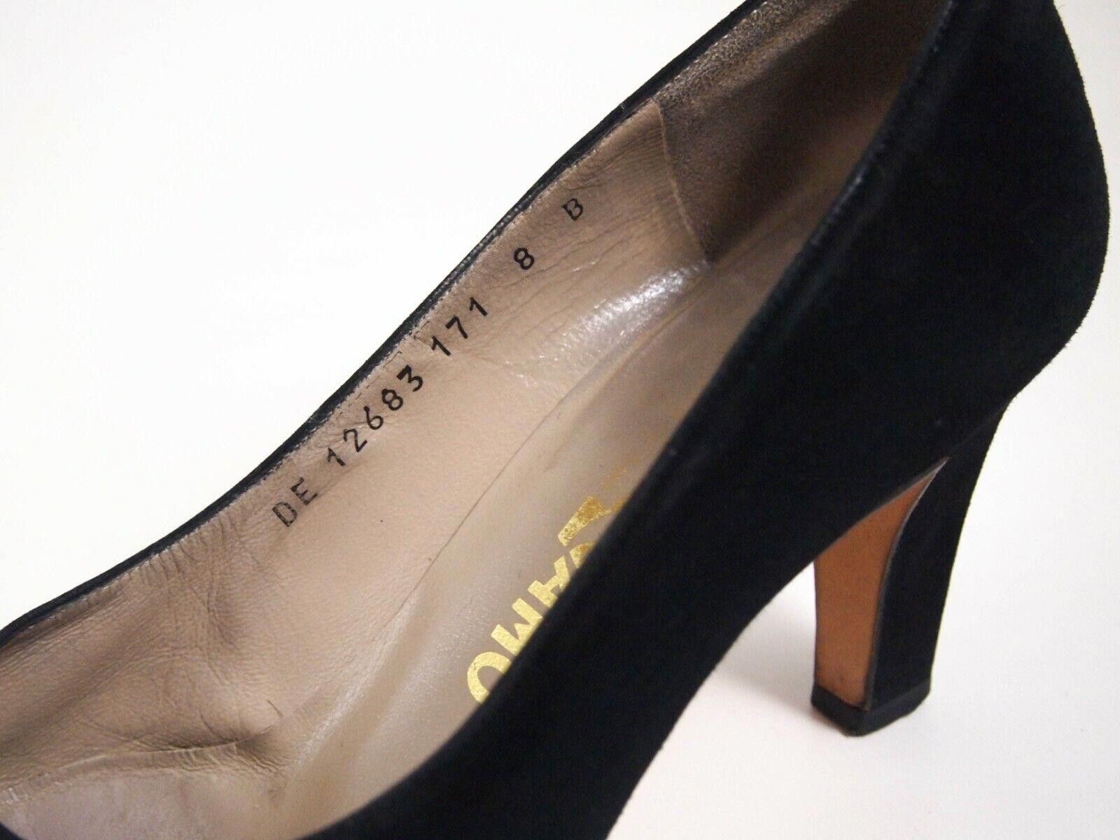 Salvatore Ferragamo Ferragamo Heels Pumps Black Suede Womens US 8 B EU 38 Size US 8 / IT 38 - 2 Thumbnail