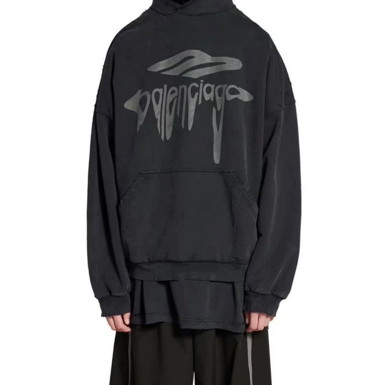 Balenciaga Balenciaga 25ss Dissolved 3B Liquified Washed Worn Hoodie 2 Size US XXS / EU 40 - 2 Thumbnail