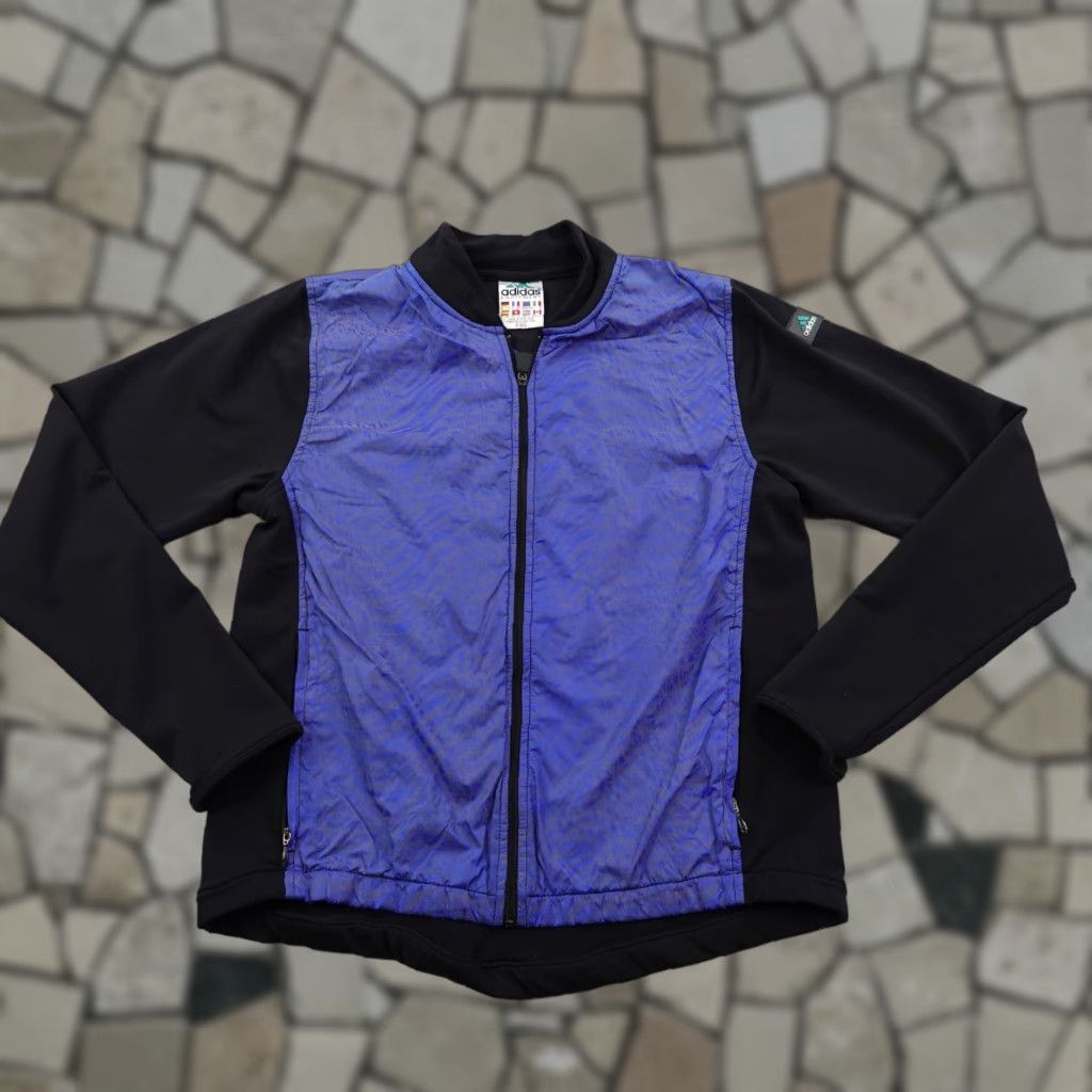 Adidas VINTAGE Adidas Equipment Jacket Womens Large Blue Animal Print Windbreaker Coat Size L / US 10 / IT 46 - 1 Thumbnail